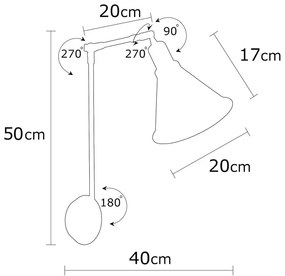 Lampada da parete color bronzo Berceste – Opviq lights