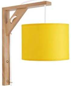 Tosel  Applique Applique tondo legno naturale e giallo  Tosel