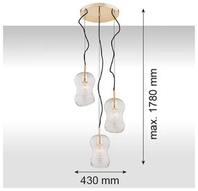 Argon 1464 - Lampadario a sospensione con filo CADIZ 3xE27/15W/230V