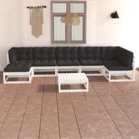 Set Divani da Giardino 8 pz con Cuscini Legno Massello di Pino cod mxl 54077