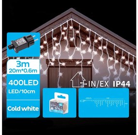 Brilagi - Catena luminosa natalizia LED per esterni 400xLED/8 funzioni 23x0,6m IP44 bianco freddo