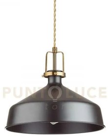 Eris sospensione in metallo nera e oro 1 luce attacco e27 d.21cm