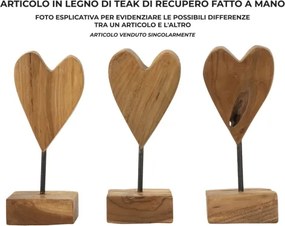 Scultura Cuore In Teak Ric. Cm 10X10X25 (Pezzi Unici - Non Rip. In Serie)