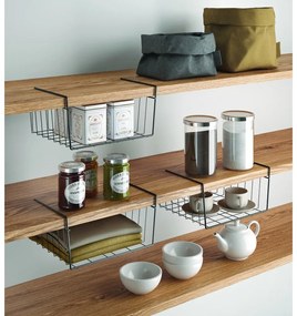 Cestino da cucina sospeso nero, lunghezza 30 cm - Metaltex