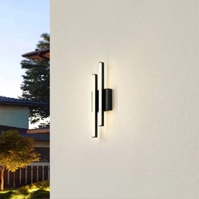 Lindby Applique da esterno a LED Abelia, nero, alluminio, acciaio