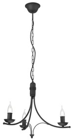 Lampadario a sospensione con catena LUCY 3xE14/60W/230V nero