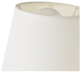 Lampada da tavolo in ceramica bianco-marrone con paralume in tessuto (altezza 24 cm) - Casa Selección
