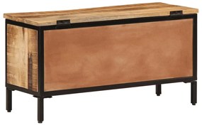 Scatola portaoggetti 82x30x43 cm legno massello di mango grezzo