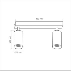Faretto LONDON 2xGU10/10W/230V nero