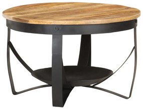 Tavolino Da Salotto Ø68x43cm İn Legno Di Mango Grezzo /