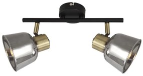 Klausen KL162005 - Luce Spot SMOKY 2xE14/9W/230V nero/ottone/grigio