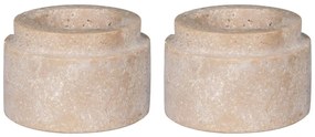 Portacandele in pietra per lumini in set da 2 pezzi - House Nordic