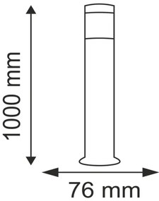 Lampada da esterno OSLO 1xE27/10W/230V 1000mm IP44
