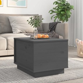 Tavolino Da Salotto Grigio 40x50x35 Cm Legno Massello Di Pino /