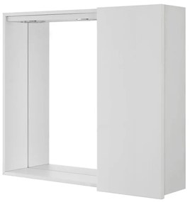 Specchiera bagno con mobiletto 68 cm 1 anta Bianco lucido  con faretti led - Way