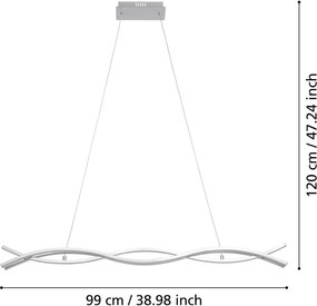 Lampadario LED argentato LASANA 2 – EGLO