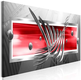 Quadro Silver Wings (1 Part) Narrow Red  Colore Bianco, Dimensioni e Misure 120x40