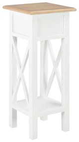 280057  tavolino laterale bianco 27x27x65,5 cm in legno