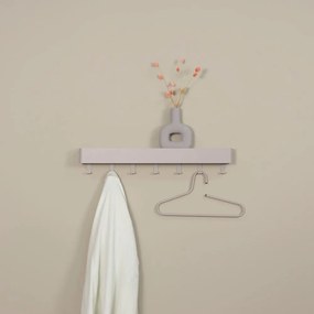 Appendiabiti da parete in metallo grigio-beige con mensola Dax Play - Spinder Design