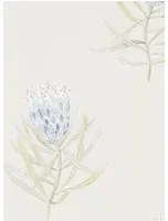 Tapete Protea Flower von Sanderson - China Blue/ Canvas