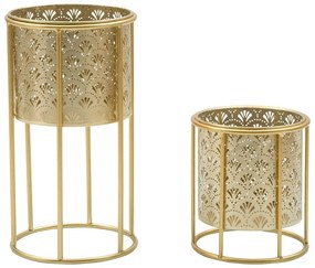 Set di 2 portavasi in oro, altezza 40 cm Golvy - Mauro Ferretti