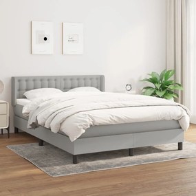 Giroletto A Molle Con Materasso Grigio Chiaro 140x190cm Tessuto /