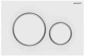 Placca di comando Geberit Sigma20 bianco opaco e inserti lucidi