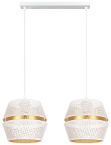 Lampadario a cavo PARIS 2xE27/60W/230V bianco/oro