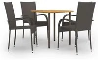 Set Mobili da Pranzo Giardino 5 pz in Polyrattan Marrone 3072484