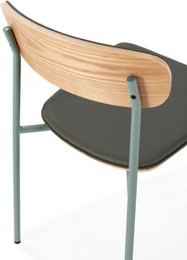 Sedie da pranzo in set verde scuro in imbottito impilabili 2 pz Saula – Marckeric