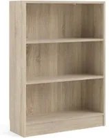 Libreria a tre vani, colore rovere, cm 79 x 107 x 26