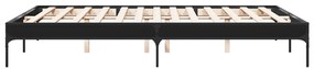 Giroletto nero 160x200 cm in legno multistrato e metallo