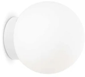 Ideal Lux -  Applique MAPA AP1 D15  - Piccola e sferica applique bianca, con diffusore in vetro soffiato e acidato. Design italiano.