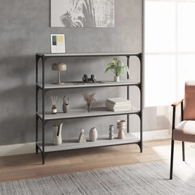 Libreria grigio sonoma 100x33x100cm legno multistrato e acciaio