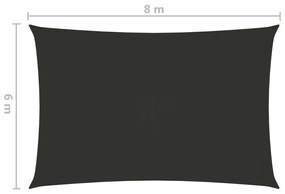 Parasole a Vela Oxford Rettangolare 6x8 m Antracite