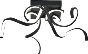 Plafoniera LED Wendy Ø 57 cm nero IP20 bianco naturale NOVECENTO