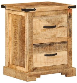 Comodino 40x35x50 Cm İn Legno Massello Di Mango /