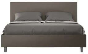 Letto matrimoniale senza rete imbottito 160x200 similpelle cappuccino Adele