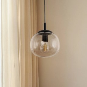 TK Lighting Lampada a sospensione Vibe, vetro marrone-trasparente, Ø 20 cm