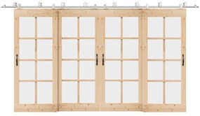 Kit Binari Porta Scorrevole 400 Cm Acciaio Inossidabile Argento /
