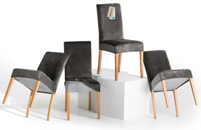 Set di coprisedia grigi con rivestimento elastico per sedie 4 pz 48 cm Sento – Restilo