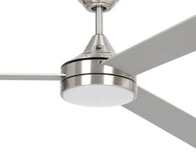 Ventilatore Sesimbra 1 Acciaio Nichel Opaco E Acrilico Bianco Led Cct