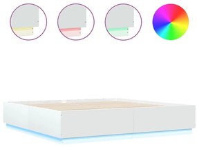 Giroletto con Luci LED Bianco 200x200 cm in Legno Multistrato