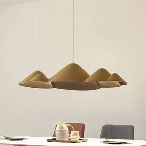 Lucande lampada LED a sospensione Beutlin, verde, feltro, dimmerabile Beutlin Lucande,, Verde, Soggiorno / Sala da pranzo, Tessuto / Stoffa / Seta, Moderno