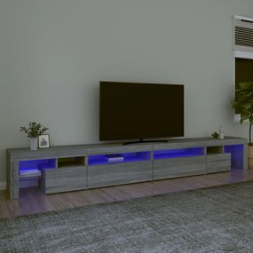 Mobile porta tv con luci led grigio sonoma 290x36,5x40 cm