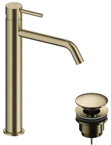Rubinetto per lavabo LOOP oro spazzolato lucido SANYCCES