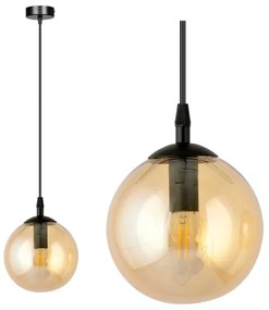 Lampadario a sospensione con filo COSMO 1xE14/10W/230V diametro 14 cm nero/beige