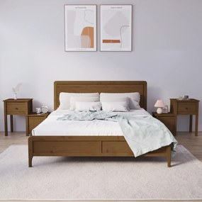Comodini 2 Pz Ambra 79,5x38x65,5 Cm İn Legno Massello Di Pino /