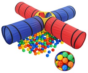 Tunnel e Tenda da Gioco per Bambini con 250 Palline Multicolore, Tunnel da Gioco per Bambini con 250 Palline Multicolore