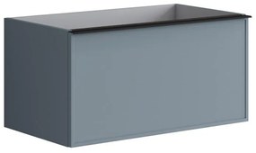 Mobile da bagno sotto lavabo Pixel laccato opaco indaco L 80 x H 40 x P 45.5 cm 2 cassetti, lavabo non incluso